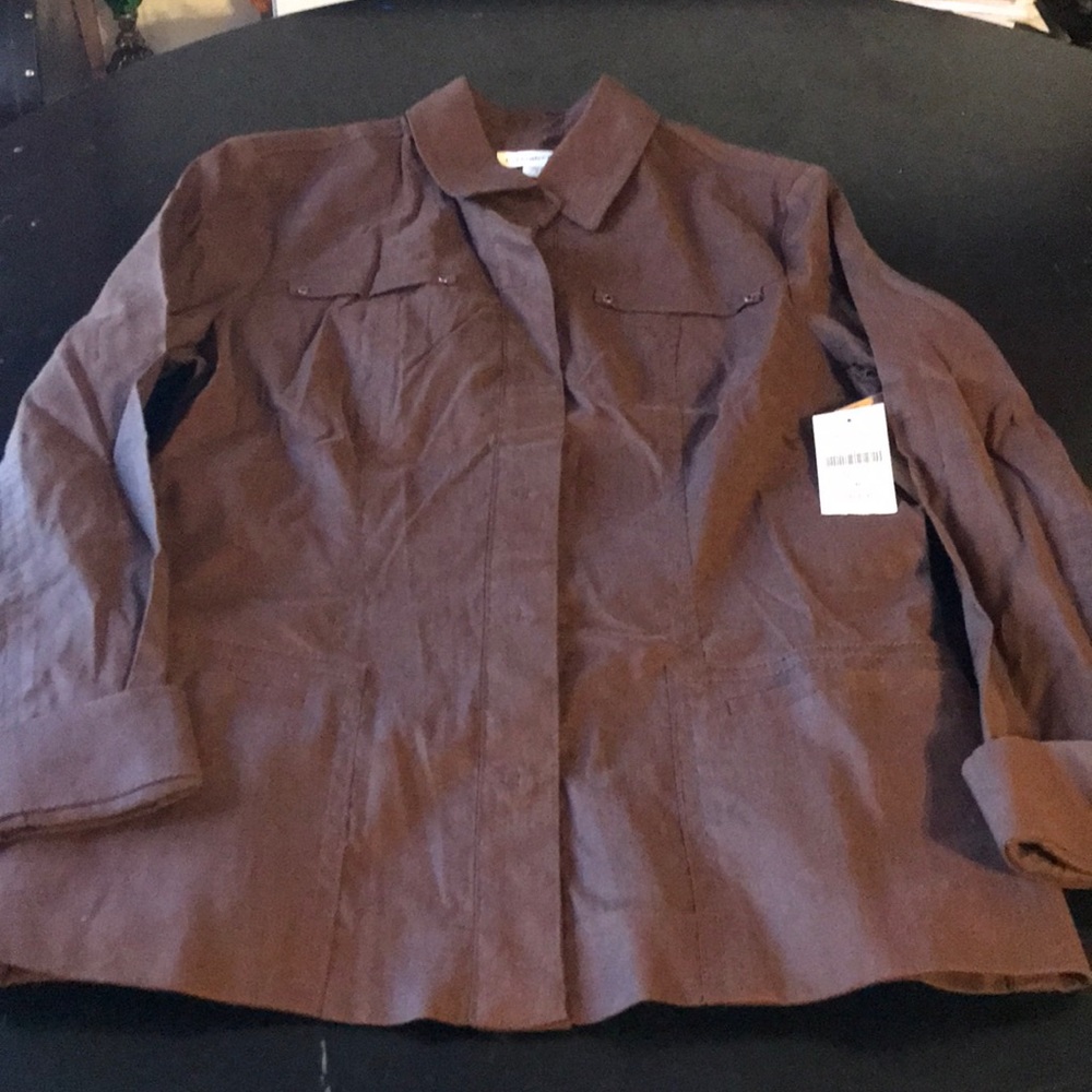 NWT Brown Women’s Coldwater Creek Blazer /Shirt  8